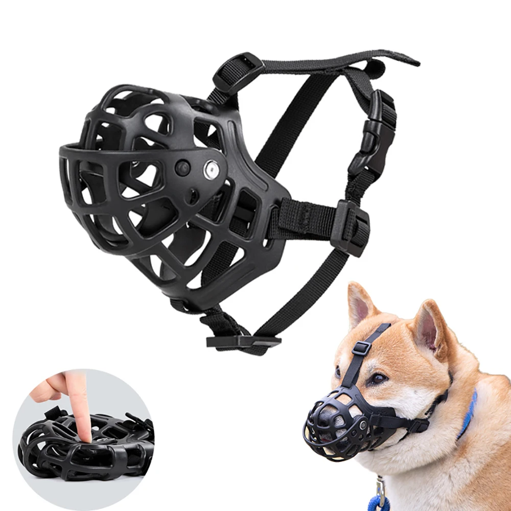 

Barking Silicone Breathable Mouth Movable Cover Muzzle For Dog Pet Cover Shiba Basket Pet Inu Dogs Supplies Stop Muzzles Biting