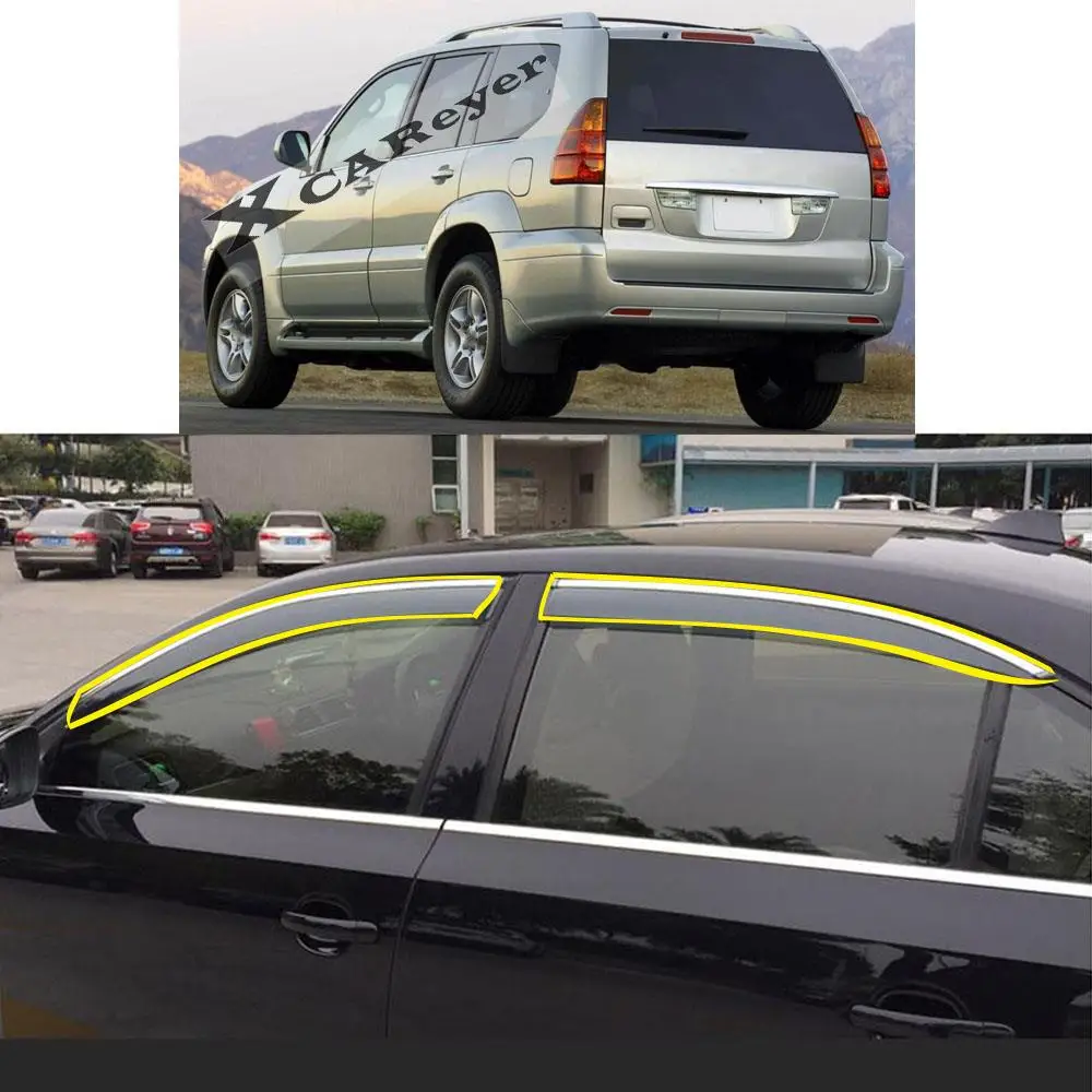 

Пластиковые наклейки на окна, ветрозащитный козырек, защита от дыма, дождя и солнца для Lexus GX (J120) GX400 GX460 GX470 2003-2009