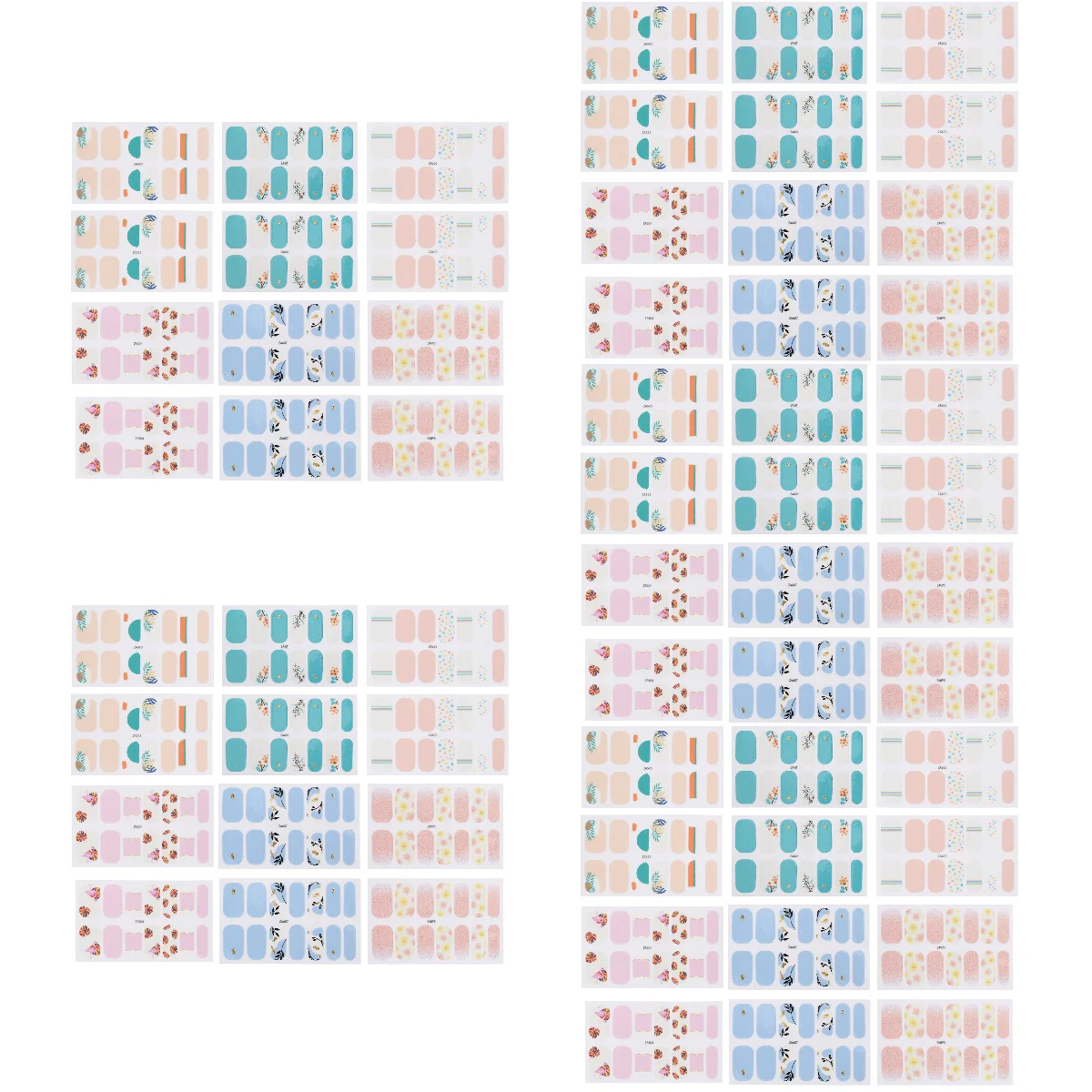 

60 Sheets of Full Wrap Nail Polish Stickers Fresh Nail Strips Nail Art Polish Decals