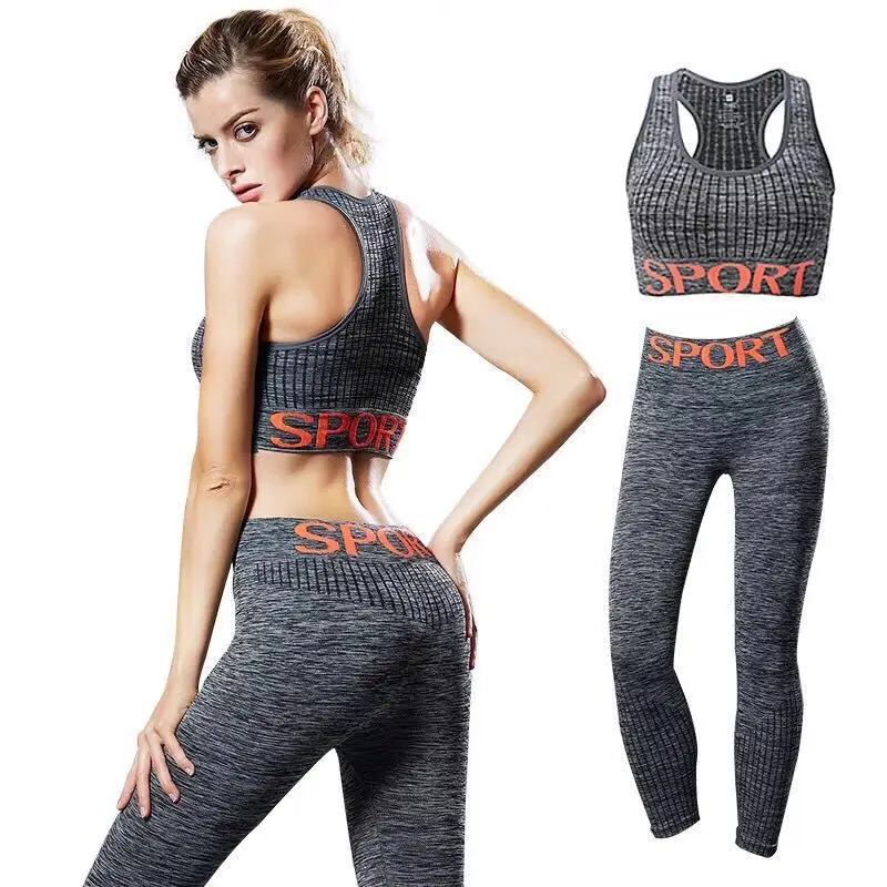 

TwoPiece Seamless Yoga Suit Women Sports Bra Sexy Vest High Waist Leggings Yoga Set Sports Bra and Leggings Jogging Workout Set