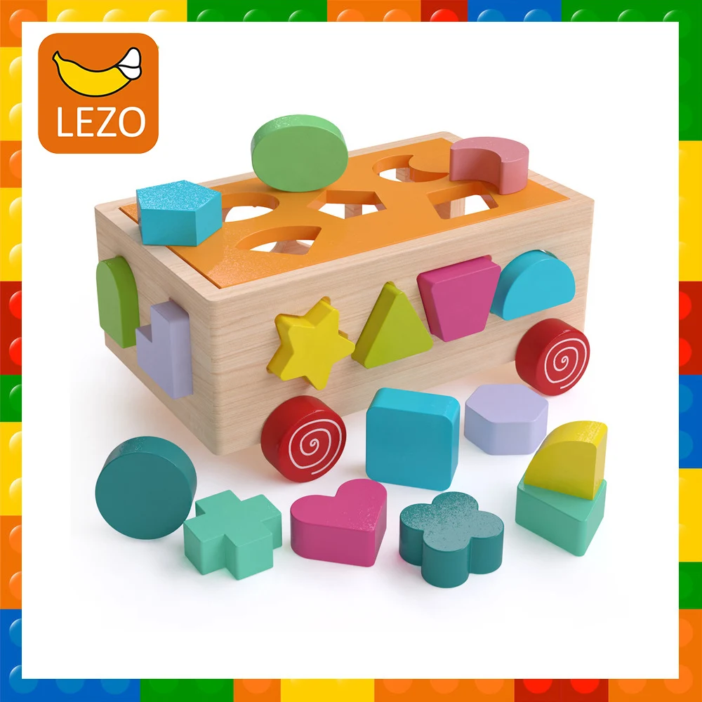 

Baby Wooden Toys Shape Sorting Cube Learning to Sort and Stack Montessori Early Learning Educational Math Toys for Kids