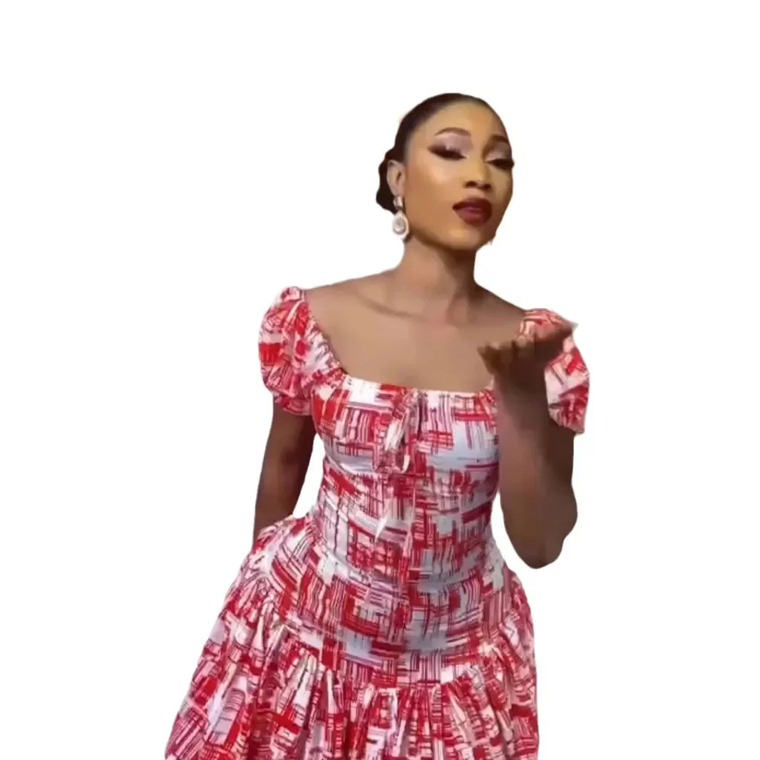 Amazon Трансграничное новое мини-платье Повседневное платье с принтом на талии и