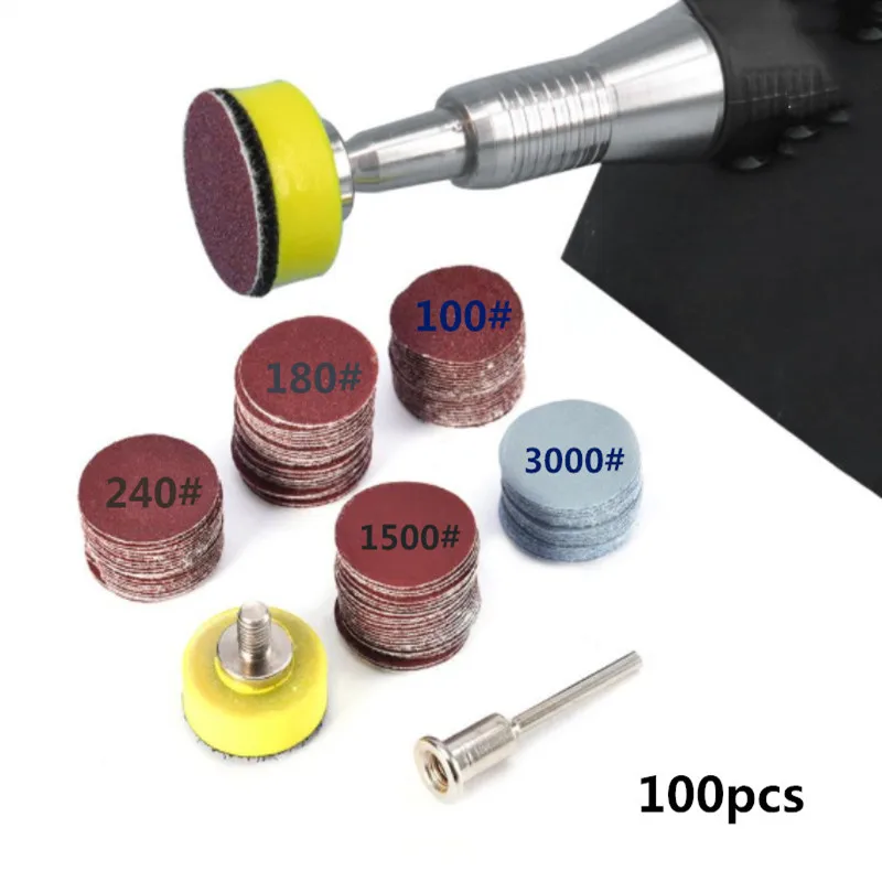 

100PCS 25mm 1Inch Sanding Disc Pad 100-3000 Grit Abrasive Polishing Pad Kit Abrasive Paper Polishing Pad Sandpapers Tool