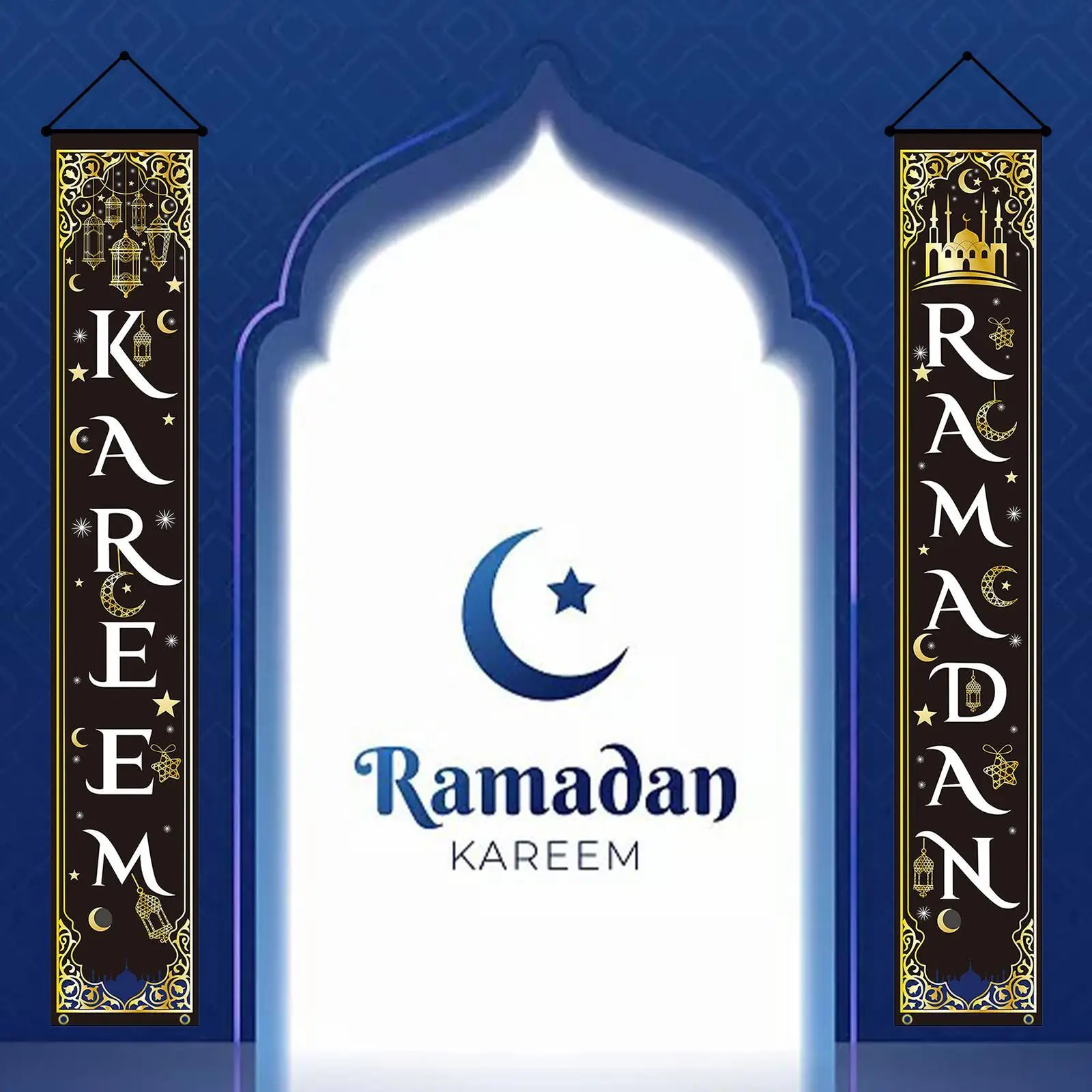 Eid Mubarak декоративный баннер вечерние Decor 30x180 см Рамадан парный флаг Kareem