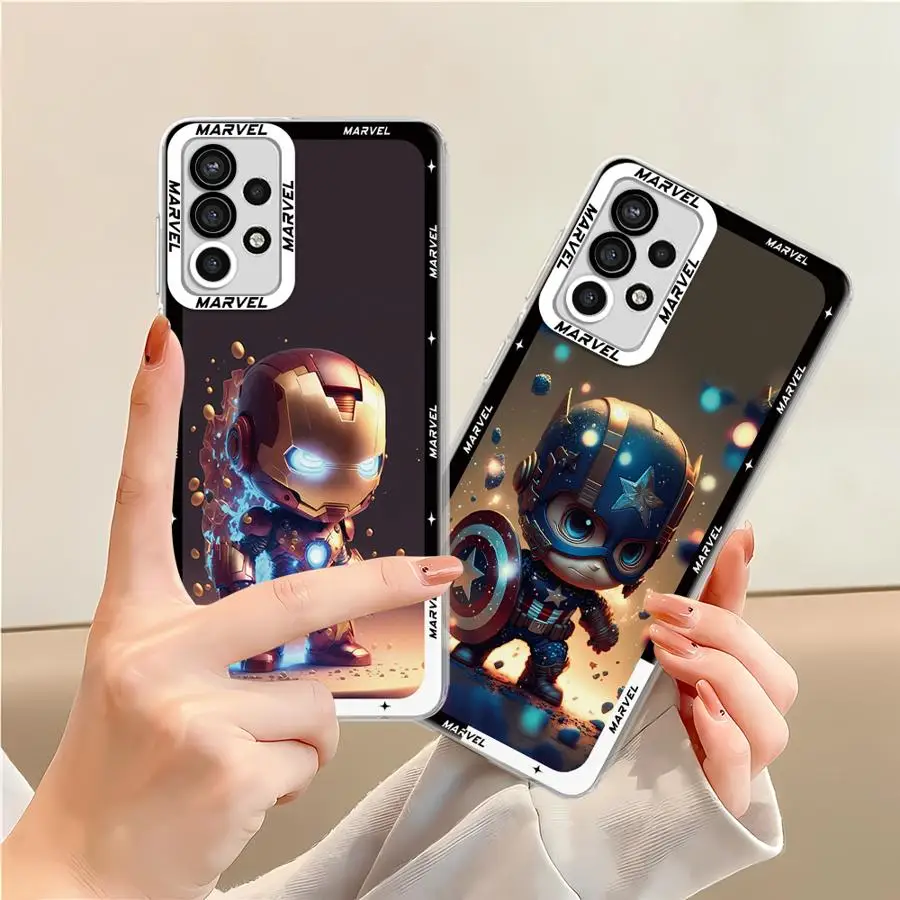 Cartoon AI Marvel Ironman Clear Soft Case for Samsung Galaxy A15 A73 A72 A53 A52 A42 A32 A23 A22 A24 A13 4G A12 A11 Phone Cover