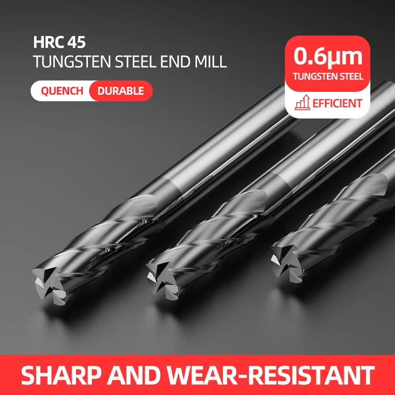 

HRC50-4 blades carbide milling cutter 1.0-3-4-50L-4F 3.0-8-6-50L-4F 15.0-45-16-100L-4F 18.0-45-18-100L-4F 24-60-20-120-4F