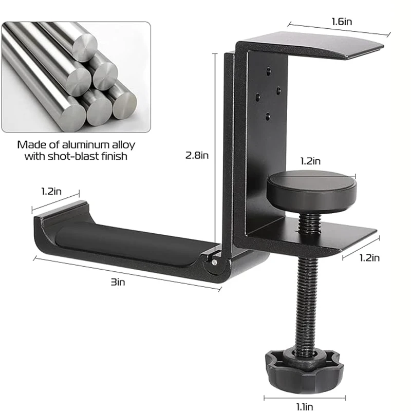 Подставка для наушников под столом складная вешалка гарнитуры алюминиевый зажим
