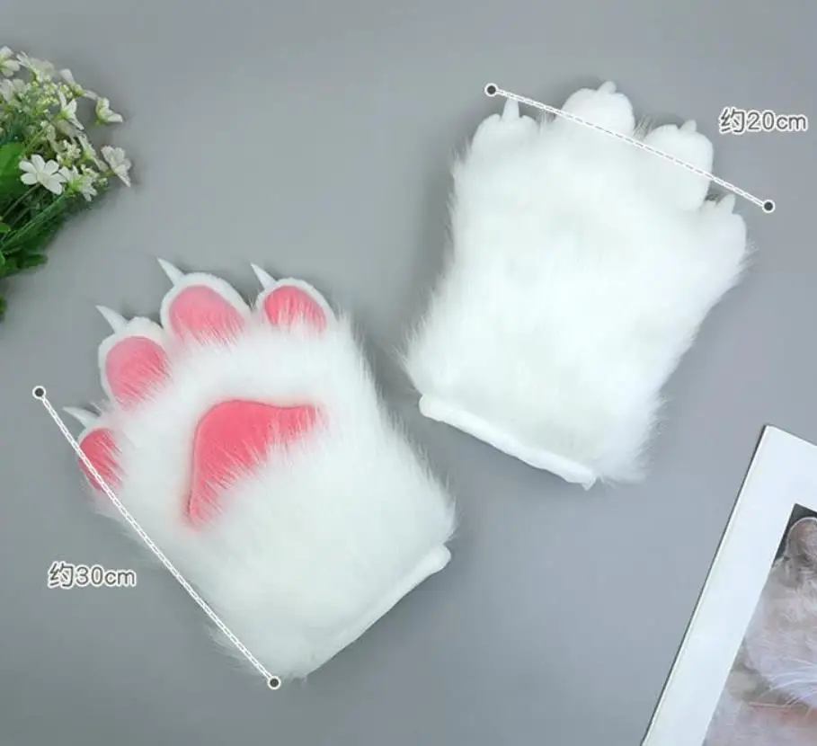 1 пара пушистые перчатки из искусственного меха