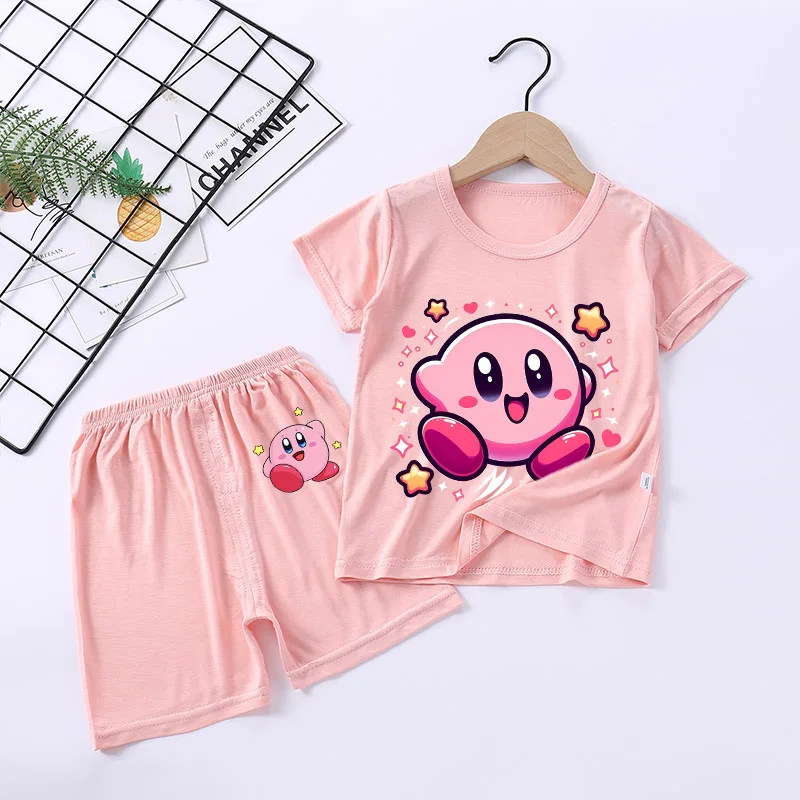 2 шт. футболка со звездой Кирби шорты для мальчиков и девочек кавайные