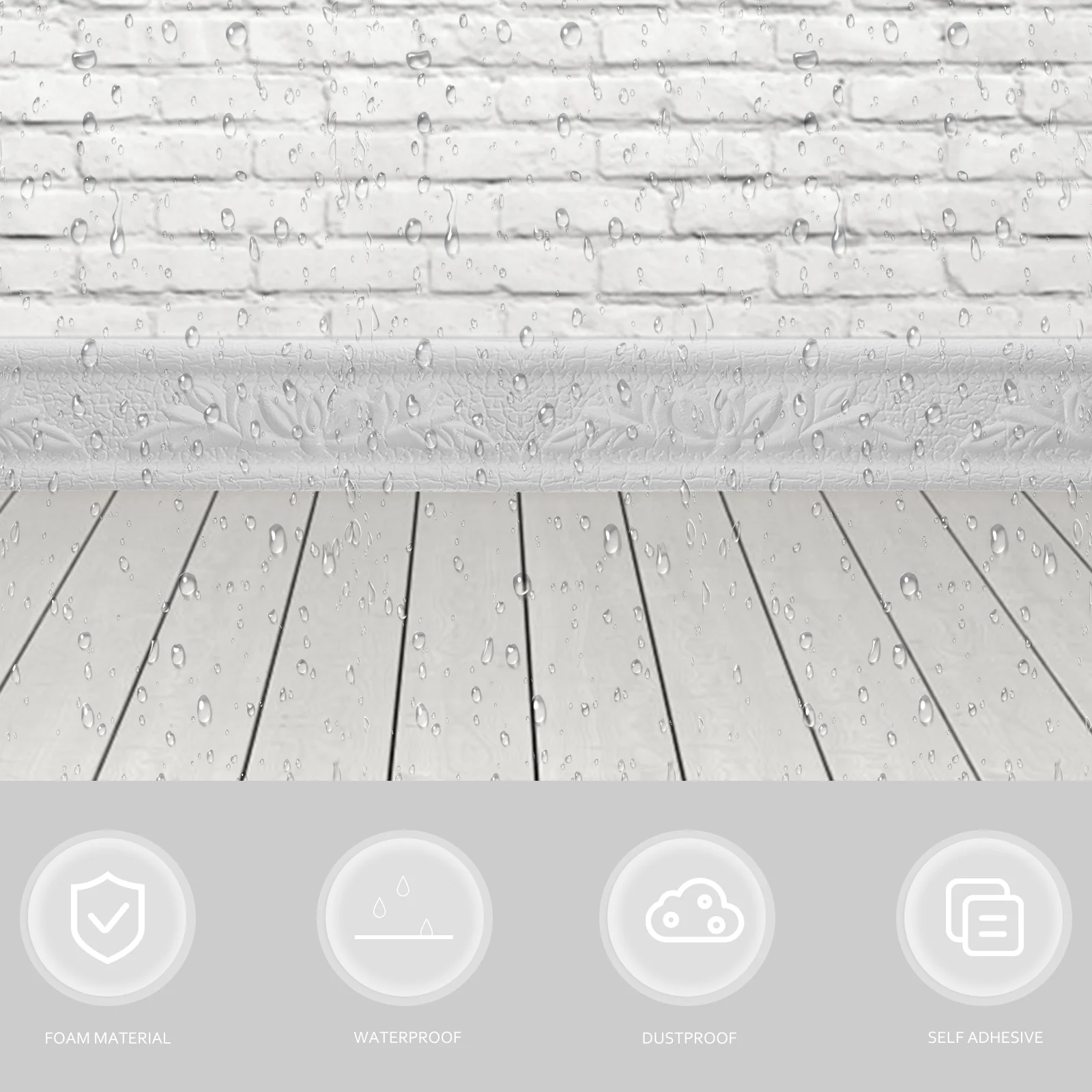 2-рулонная плинтусная полоса для напольного зеркала уплотнительная наклейка