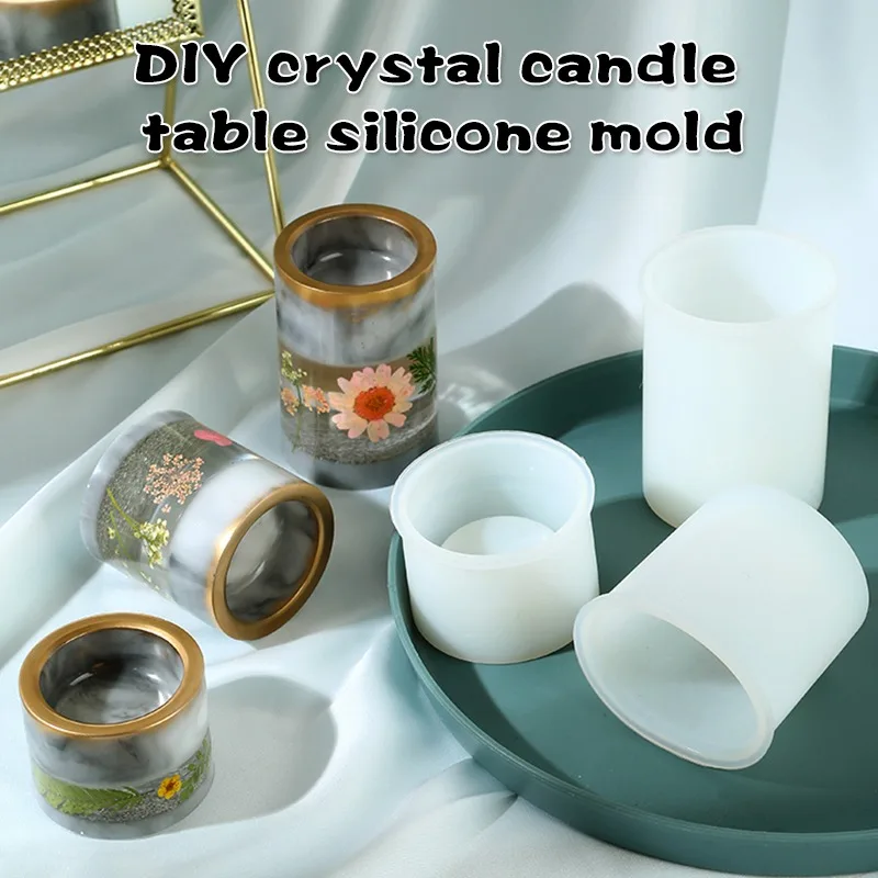 

Cylinder Silicone Mold DIY Form for Epoxy Resin Aromatherapy Wax Molds Clay Plaster Craft Casting Candle Making for Decoration