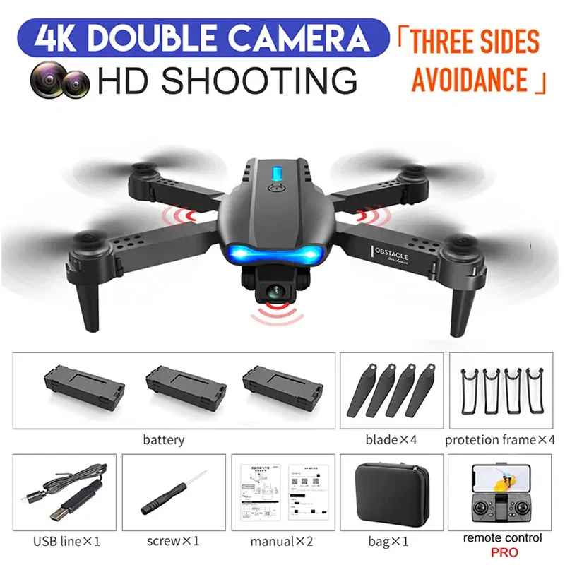 

New E99 K3 RC Mini Avoid obstacles Drone WIFI FPV 4K Dual Camera Aerial Photography Helicopter Foldable Quadcopter Dron ToysGift