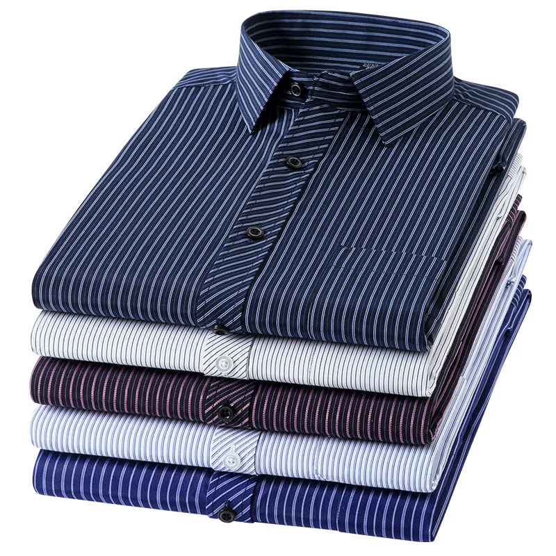 

Luxury Branded Chemises Stripes Long Sleeve Men's Business Casual High-grade Shirt Autumn New Office Clothing