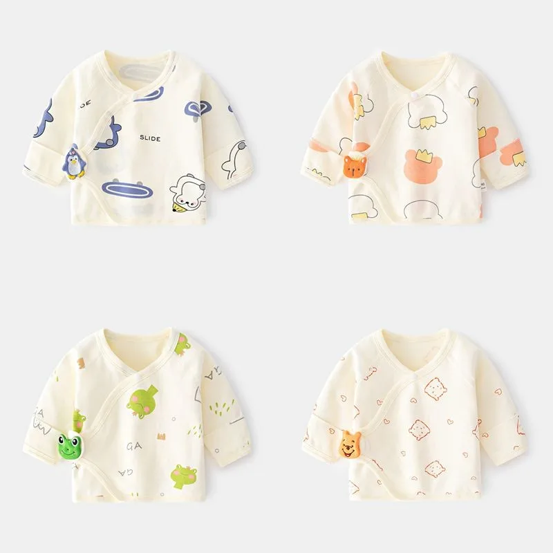 

Нижнее белье для новорожденных 100% хлопок Мультяшные футболки с принтом Новинка милая мягкая Пижама для дома Свободные топы для маленьких м...