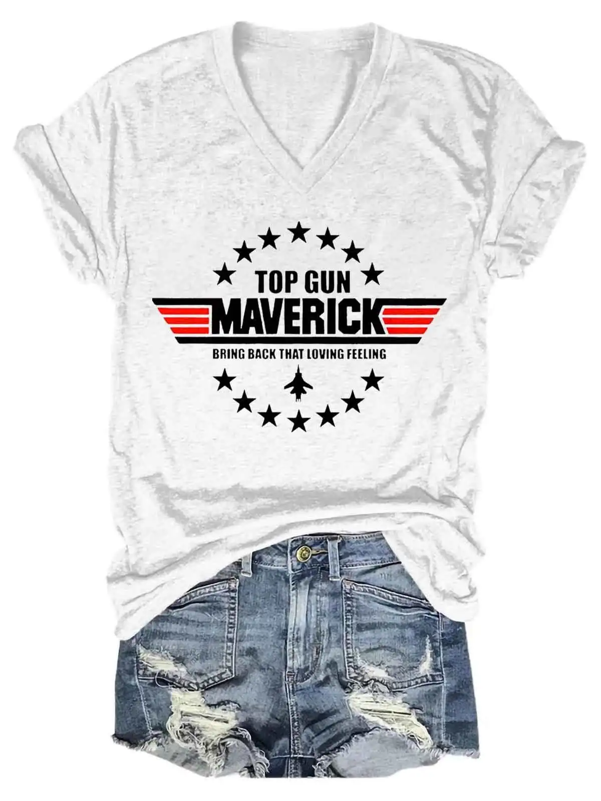 Women's Top Gun Maverick Bring Back That Loving Feeling V-Neck T-Shirt