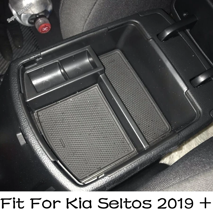 

Central Console Armrest Storage Box Container Stowing Tidying Phone Tray Holder For Kia Seltos 2019 - 2022 Interior Accessories