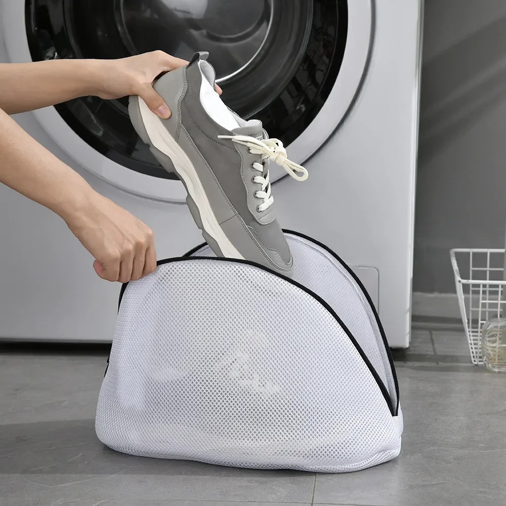 

New Mesh Laundry Bag For Trainers/Shoes Boot with Zips For Washing Machines Anti-deformation Travel Clothes Shoes Storage Bags