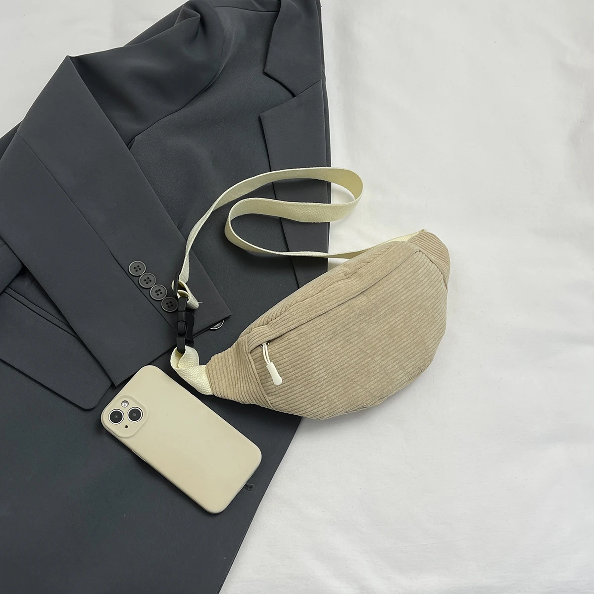 Повседневная вельветовая поясная сумка