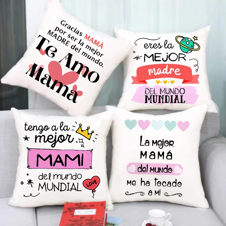 Наволочка с принтом лучшей мамы в мире наволочка для дивана простые подушки