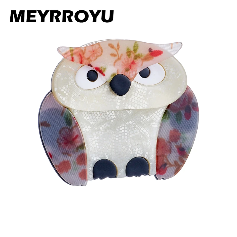

MEYRROYU Acrylic Brooches on Clothes High Quality Cute Owl Shape Brooches for Women New Girls Pins Jewelry on Bags