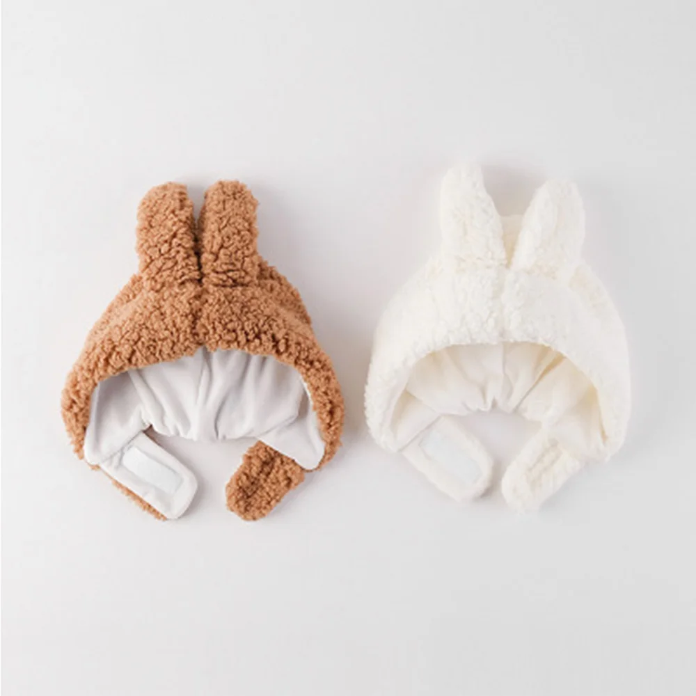 

Зимняя шапка для маленьких девочек и мальчиков детская шапка с кроличьими ушками Осенняя Корейская милая фотография для новорожденных рек...