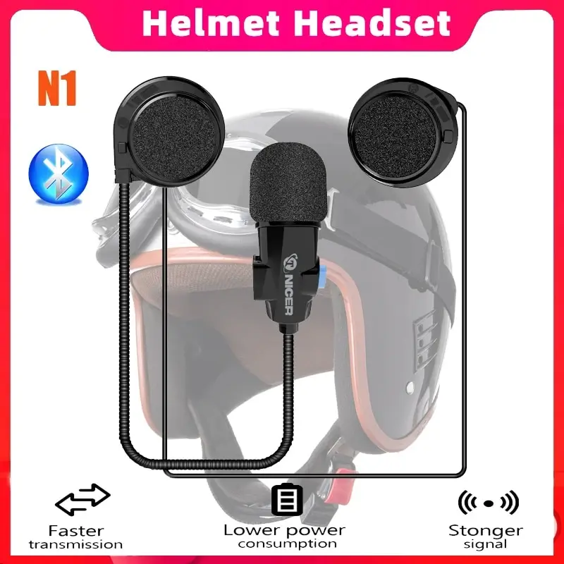 TNICER N1 Мотоциклетный шлем Bluetooth-гарнитура Стереозвук Ультратонкое беспроводное