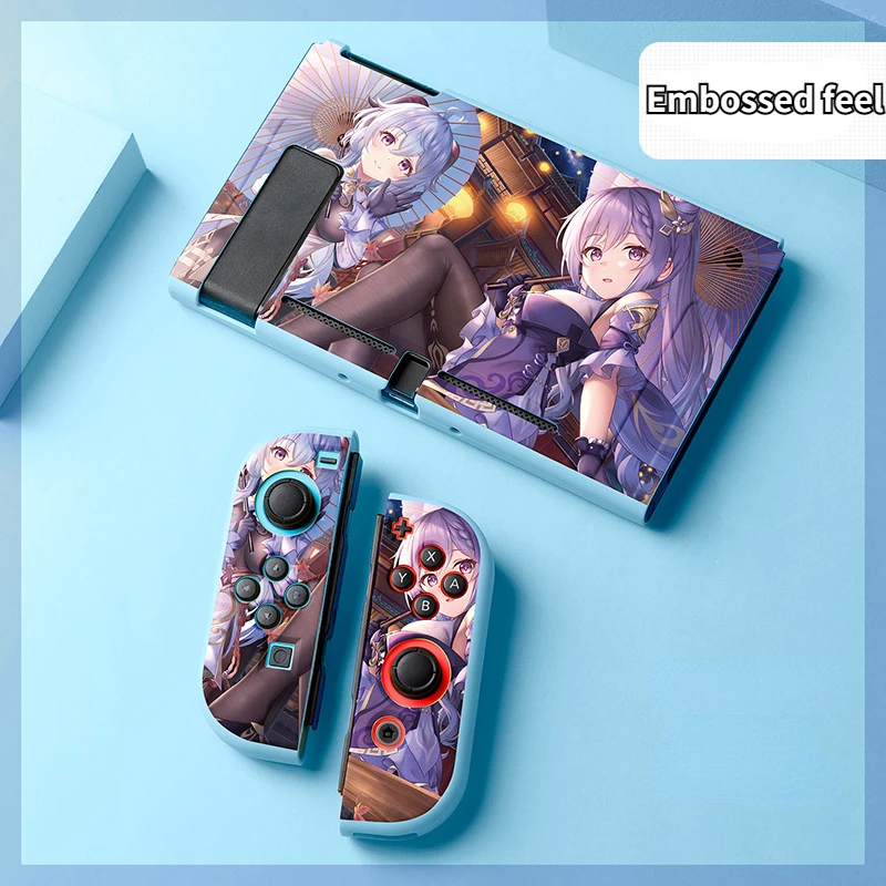 

Genshin Impact Switch Oled Game Peripheral Desktop Ornaments Frosted Painted Protection TPU Soft Shell NS Split Children's Gift