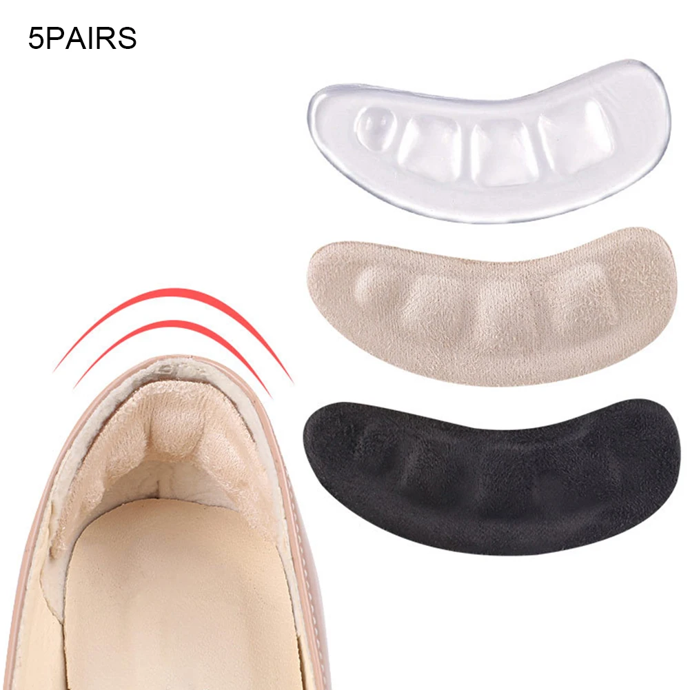 

5pairs Women Men Sandals Sticker Non Slip Heel Cushion Insert Pain Relief Invisible Walk Daily Insole Gel Pad Foot Protection
