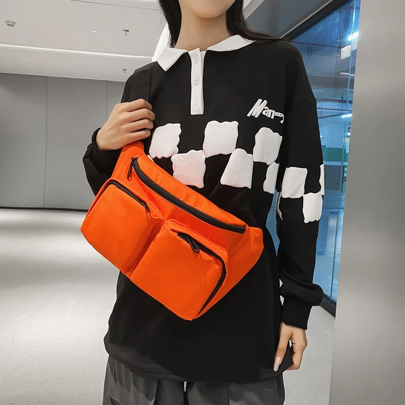 

Street Hip hop Belt Bag Unisex Nylon Waist pack And Phone Pack Fashion Trend Waist Bags Lady Casual Shoulder Crossbody Chest Bag