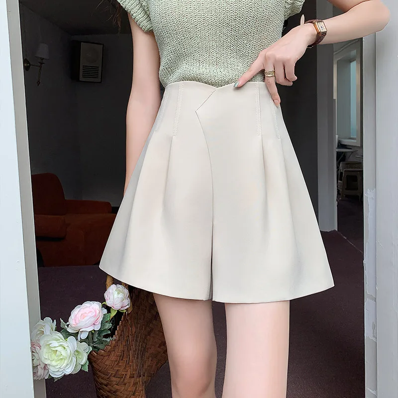 Womens Shorts Skirt 2023 Spring Summer New Casual Wide Leg Shorts Korean Fashion Women Clothing Office Lady High Waisted Shorts