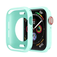 candy soft silicone case for apple watch 3 2 1 42mm 38mm cover protection shell for iwatch 4 5 6 se 44mm 40mm watch bumper black