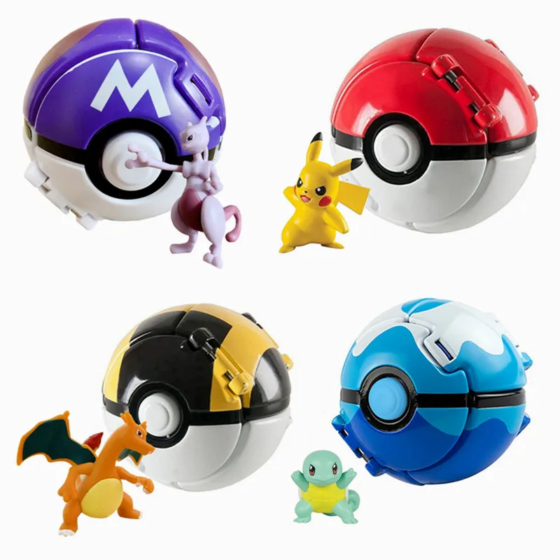 

21 Styles Tomy Pokemon Elf Ball Anime Figure Pikachu Charizard Mewtwo Mew Pokeball Pocket Monster Variant Action Model Toy Gifts