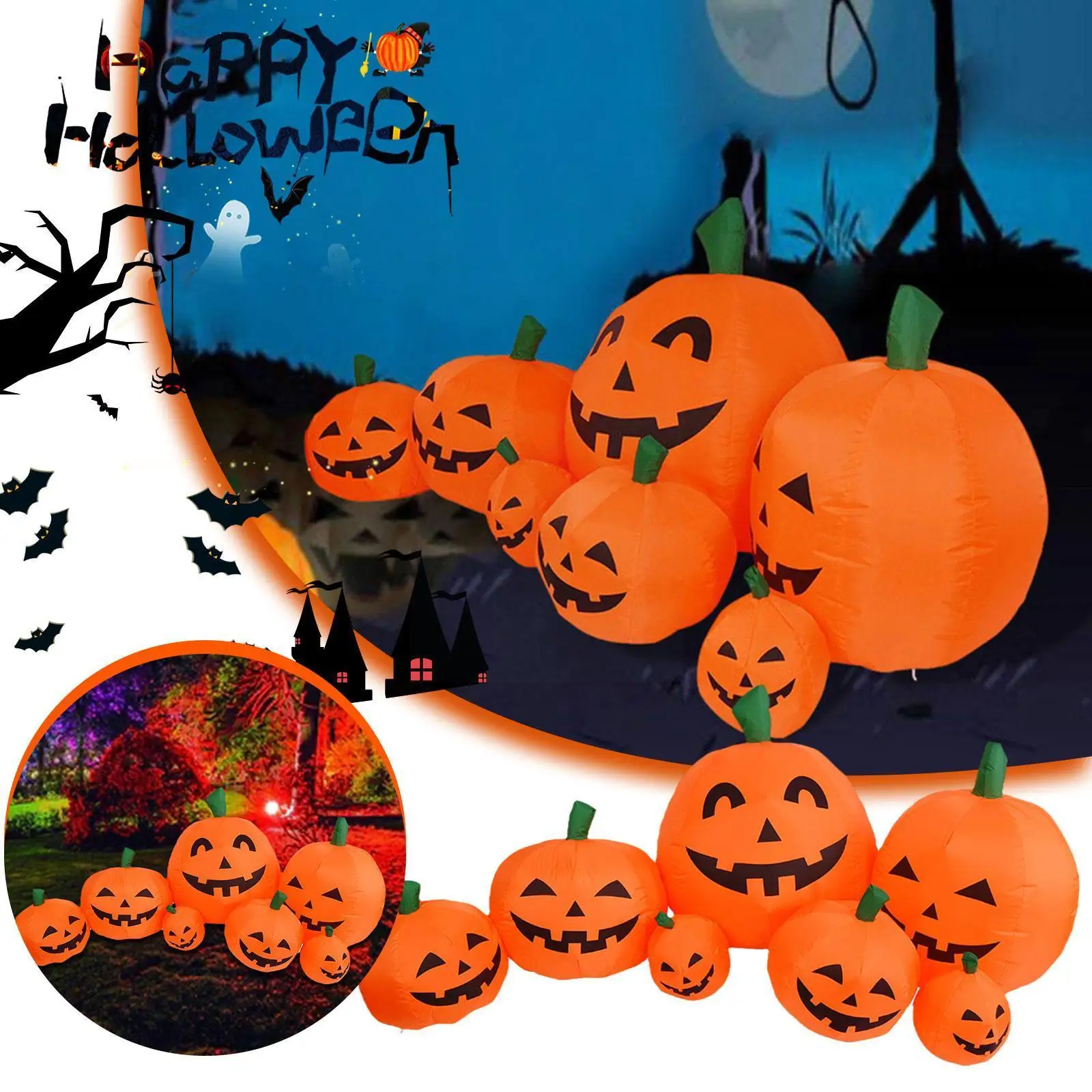 

Halloween Inflatable Outdoor Decoration Dead Tree With Pumpkin And Blow Up Yard Props For Holiday Party Garden W3t8
