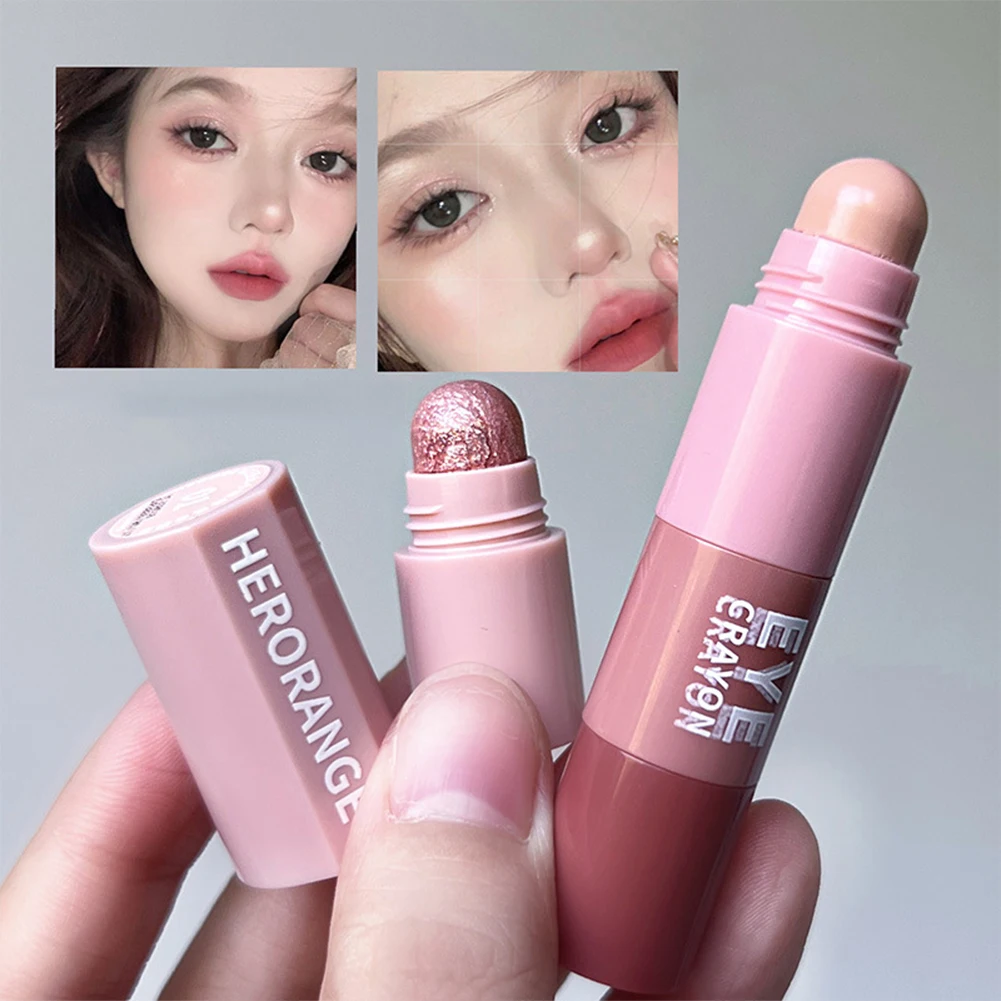 Set Combo Nude Pink Brown Eye Shadow Pencil Waterproof Long Lasting Glitter Highlighter Eyeshadow Sticks