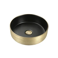 bathroom ceramic countertop basin round art silver washbasin gold washbasin black brushed