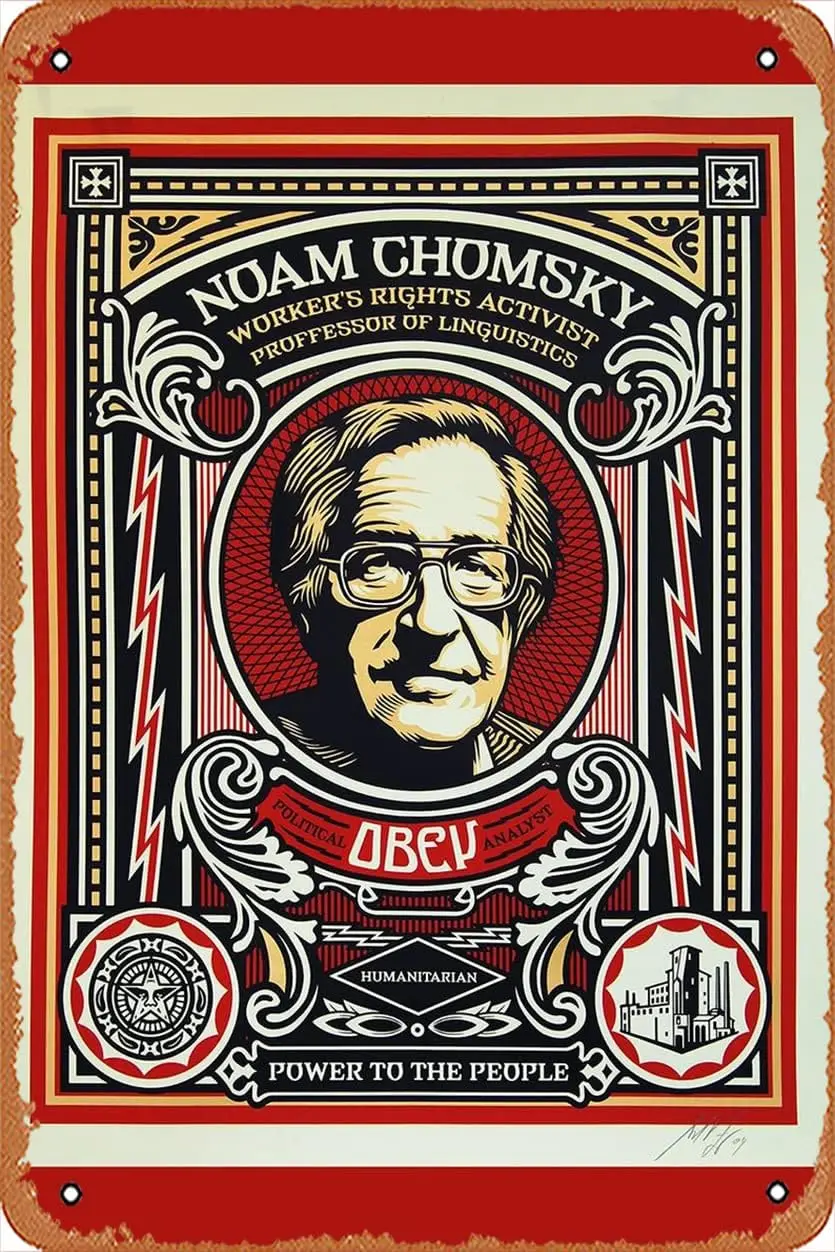 Nom Chomsky (Sheprd Frey) rt Плакат Tn Sgn Flm Move Cnem Theter 8 x 12 nches - Vntge Metl для дома Br Pub Grge Decor Gfts