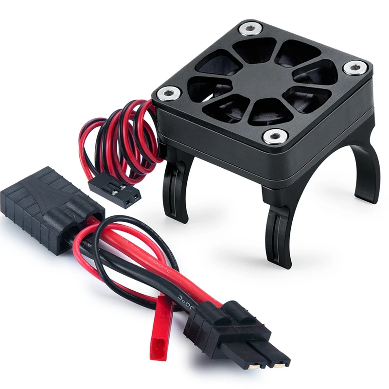 

RC Car Motor Radiator Cover Cooling Fan Motor Heatsink Temperature Control For 1/10 RC Crawler Traxxas TRX4 Parts