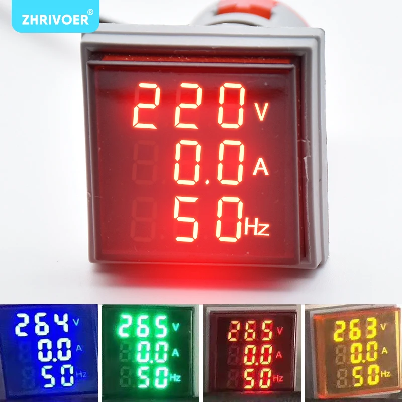 

Three Display Digital Voltage Amperometer 22MM AD16-22DSV type AC 60-500V Mini Voltage Meter LED Voltmeter Indicator Light Lamp