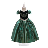 cosplay 2022 new long anna princess dresses for kids evening vestidos off shoulder embroidered girl dress party dress 3 10 years
