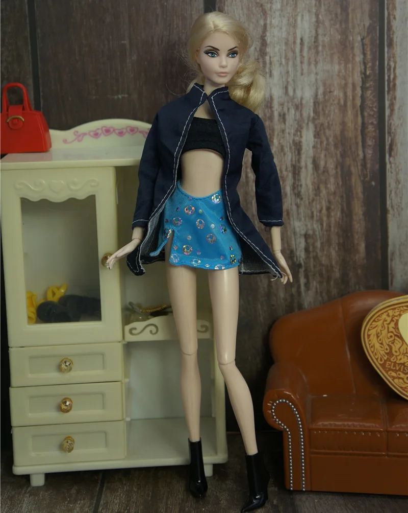 Комплект одежды топ + юбка с шортами и брюки женский наряд для 30 см Барби курн FR