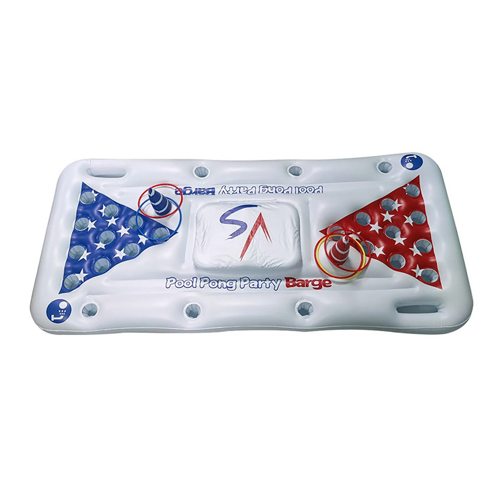 

Pool Lounge Floating Pong Table with Cup Holder Pool Party Lounge Raft Inflatable Party Fun Games Playing Matteress