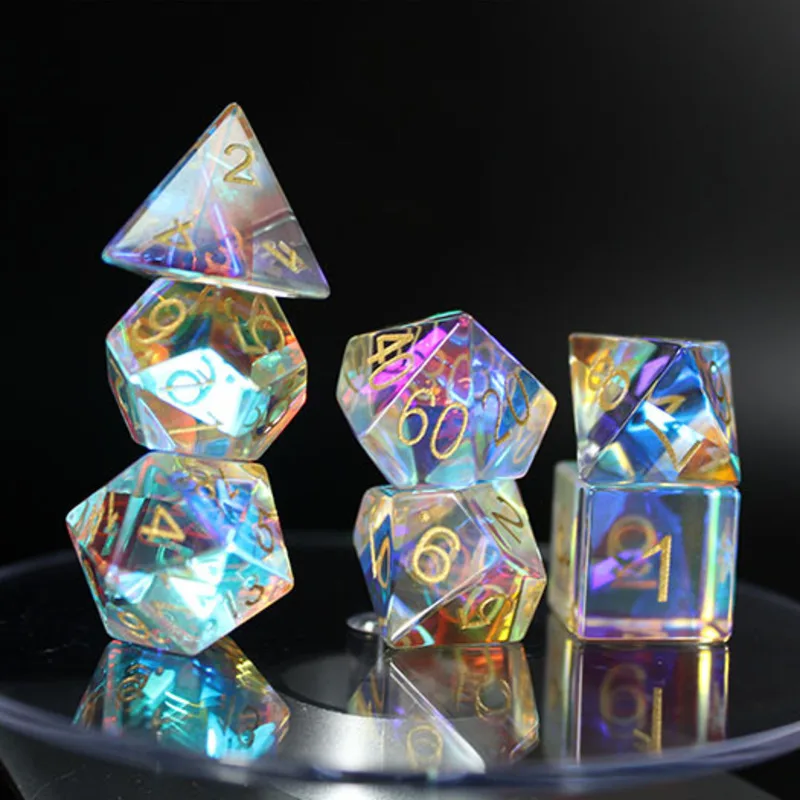 

Dnd Dice Set D&d 7 Pcs Handmade Sun Stone Dice, 16mm Polyhedral Dice Set, Gemstone Dices Collection Labradorite Pol MTG RPG D&D
