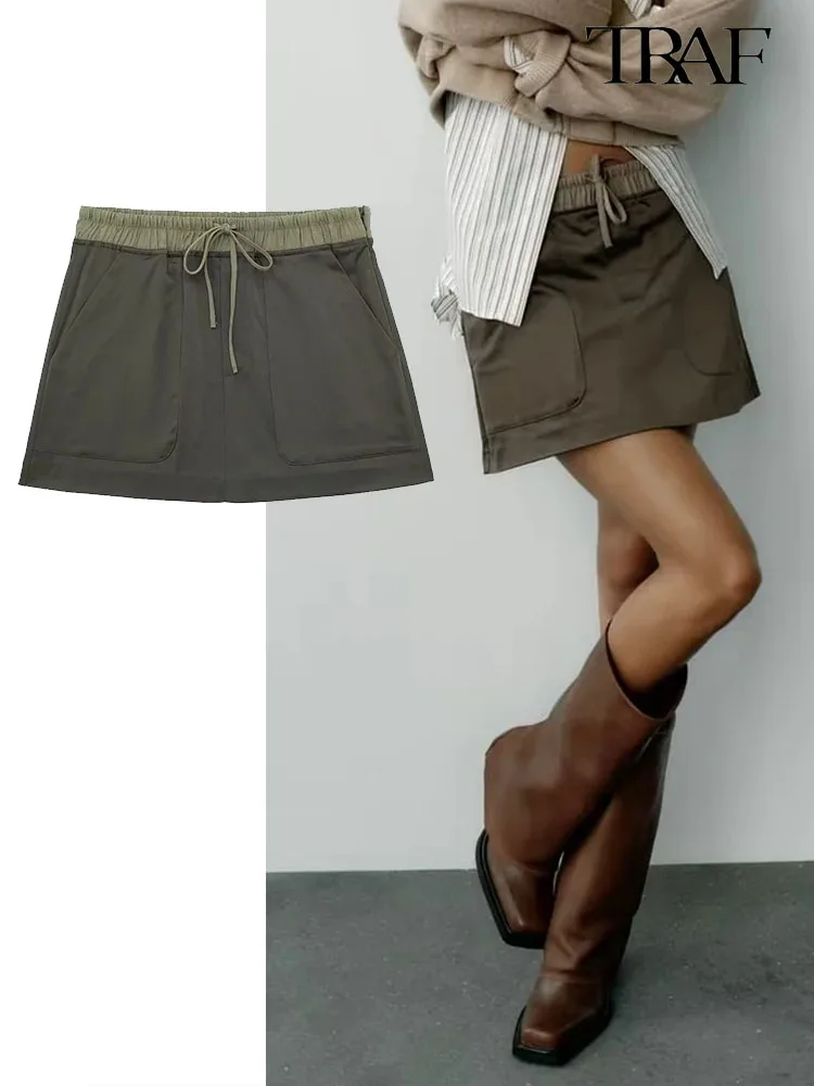 

Юбка-мини женская плиссированная с высокой талией, однотонная