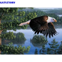 gatyztory 60x75cm diy paint by numbers handmade paintings on number eagle animals picture by numbers for home decors photo