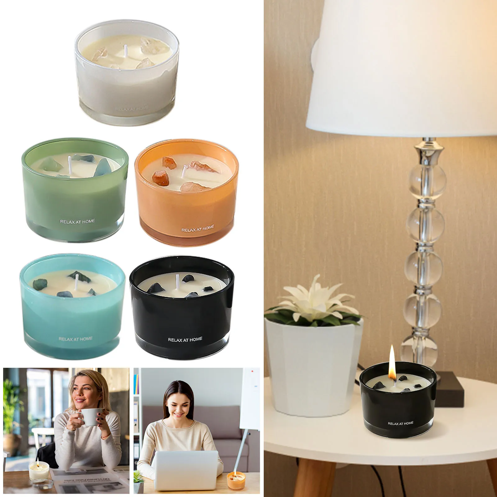 Christmas Aromatherapy Hand Gift Scented Glass Candle Home Bedroom Ornaments Birthday Gift