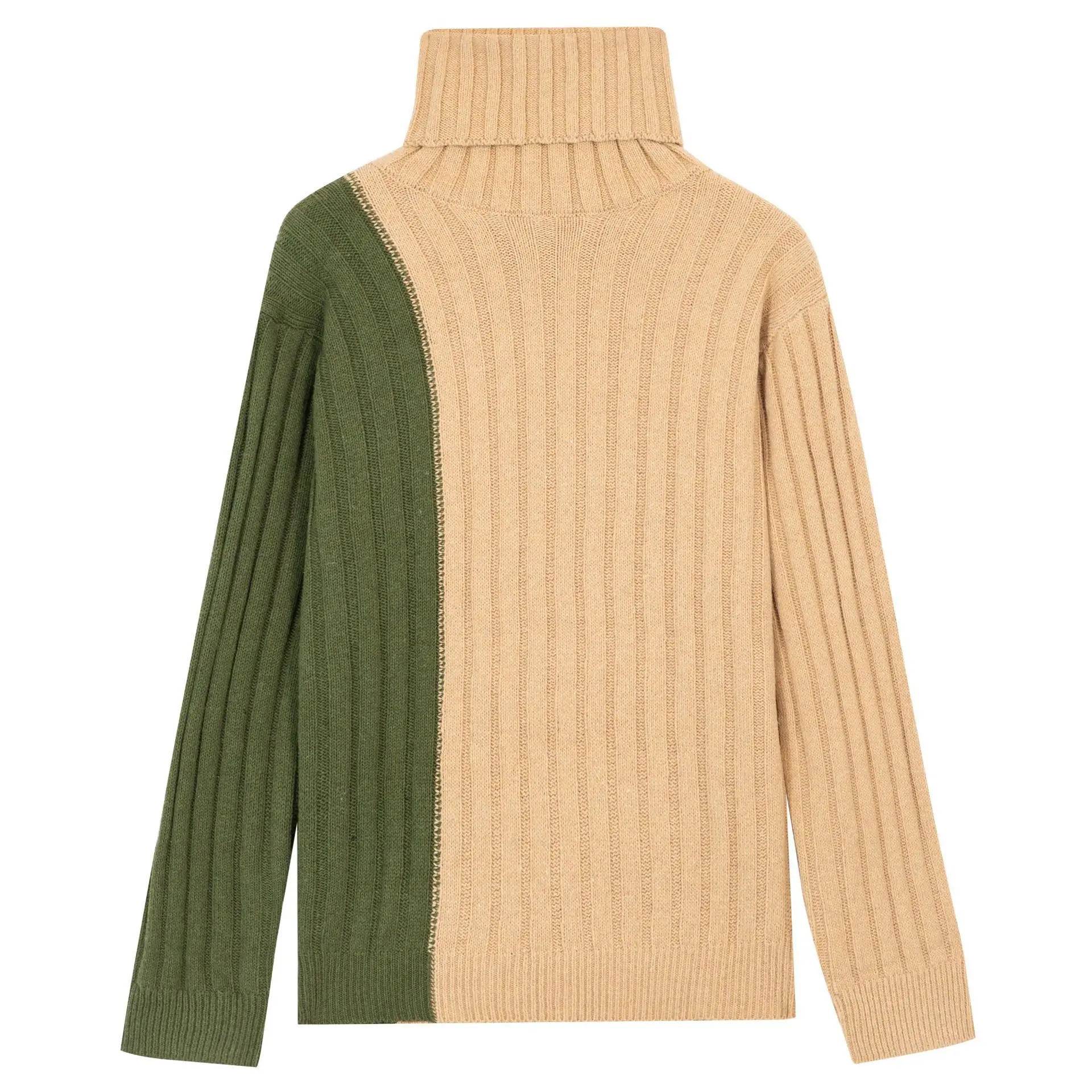 

Мужской свитер с высоким воротником осень/зима контрастный вязаный пуловер с высоким воротником Модные мужские топы с длинным рукавом