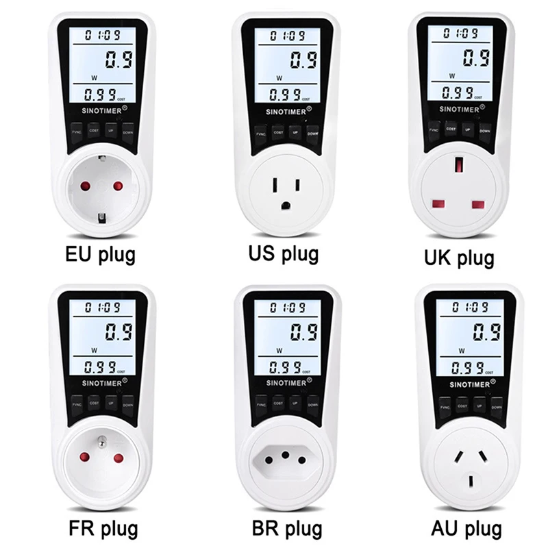 

AC 220V Light Wattmeter Power LCD Energy Precise Meter Power Monitor EU Plug Socket Power Kilowatt Wattage Voltage Meter Digital