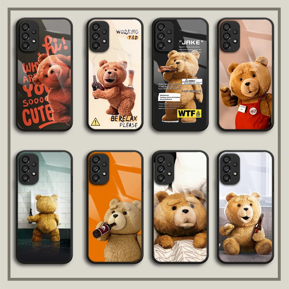 

Ted Cute Bear Tempered Glass Phone Case Cover For Samsung Galaxy Note A S 7 10 12 13 20 21 22 32 33 51 52 53 71 Fe Plus Ultra