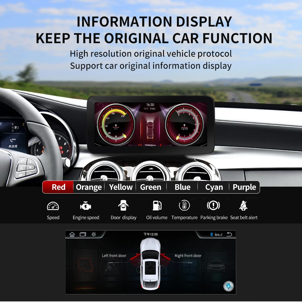 Автомобильное мультимедийное стерео-устройство с сенсорным IPS-экраном 10 25 дюйма