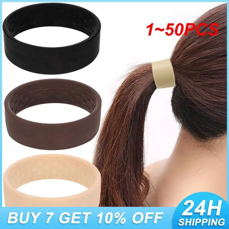 

1~50PCS Foldable Elastic Hair Band Convenient Durable Clothing Accessories Flexible Hair Band In Ponytail Upward Trend Hair Band